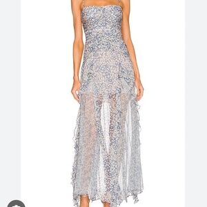 Shona Joy Blue and White Maxi Dress